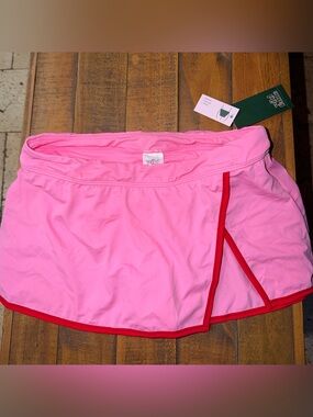 Target Pink Swim Skort with Red Trim